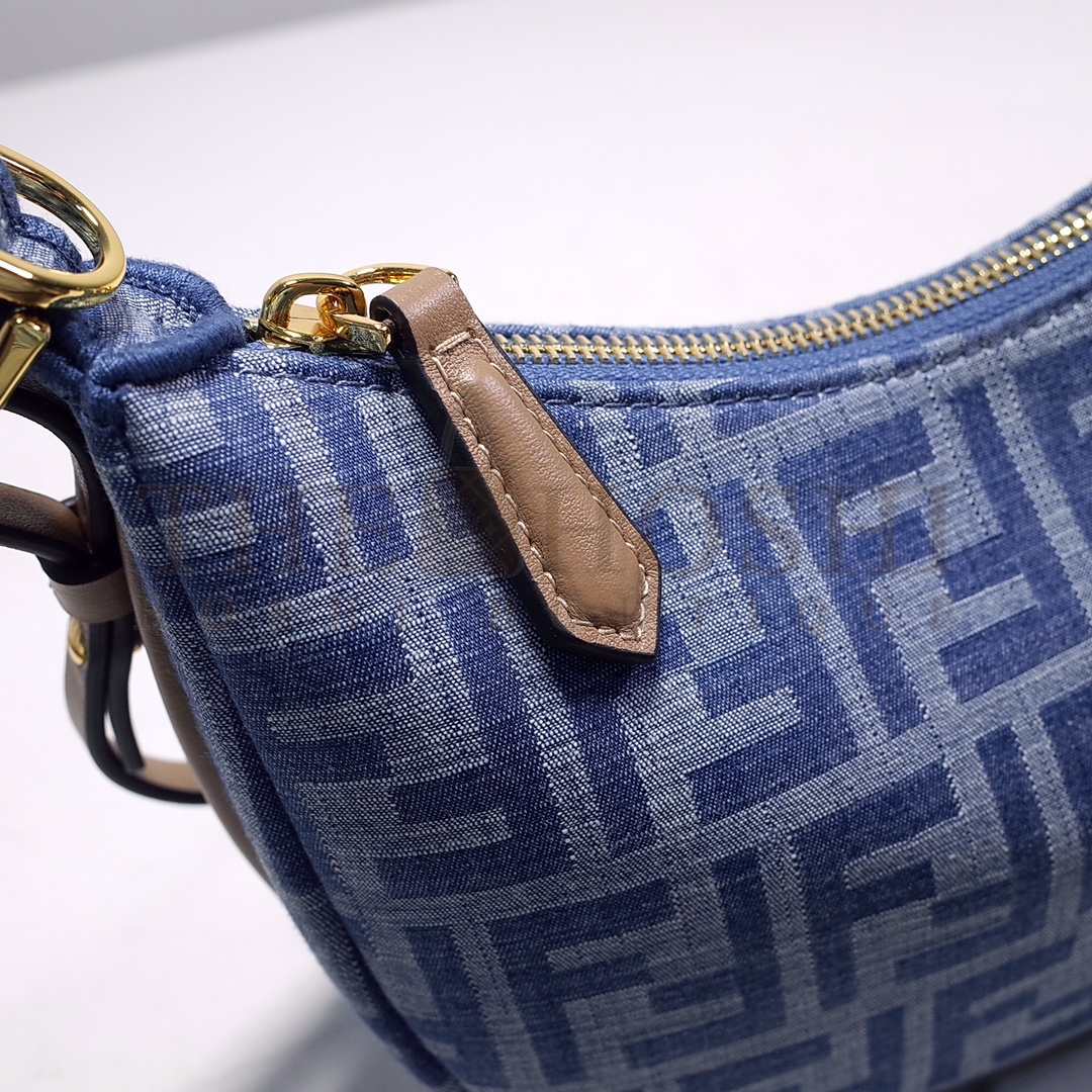 F**diGRAPHY light blue FF denim fabricmini bag Master Quality