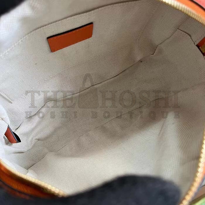 Gvc*1 Women GG Blondie Small Shoulder Bag Orange Leather Round Interlocking G Master Quality