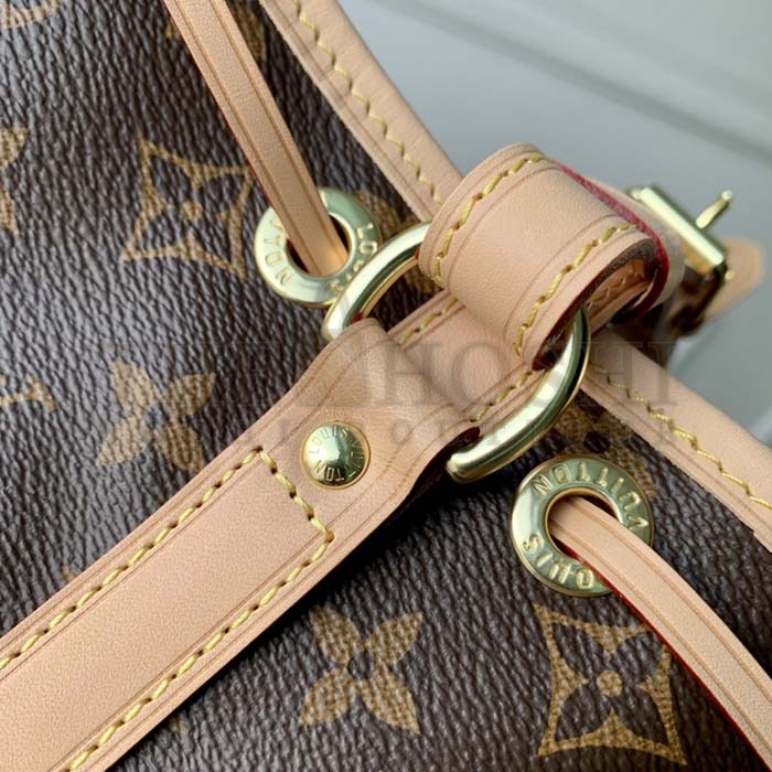 L0vis Vvtt0n LV Women Petit Noé Bucket Bag Monogram Coated Canvas Cowhide Leather Master Quality