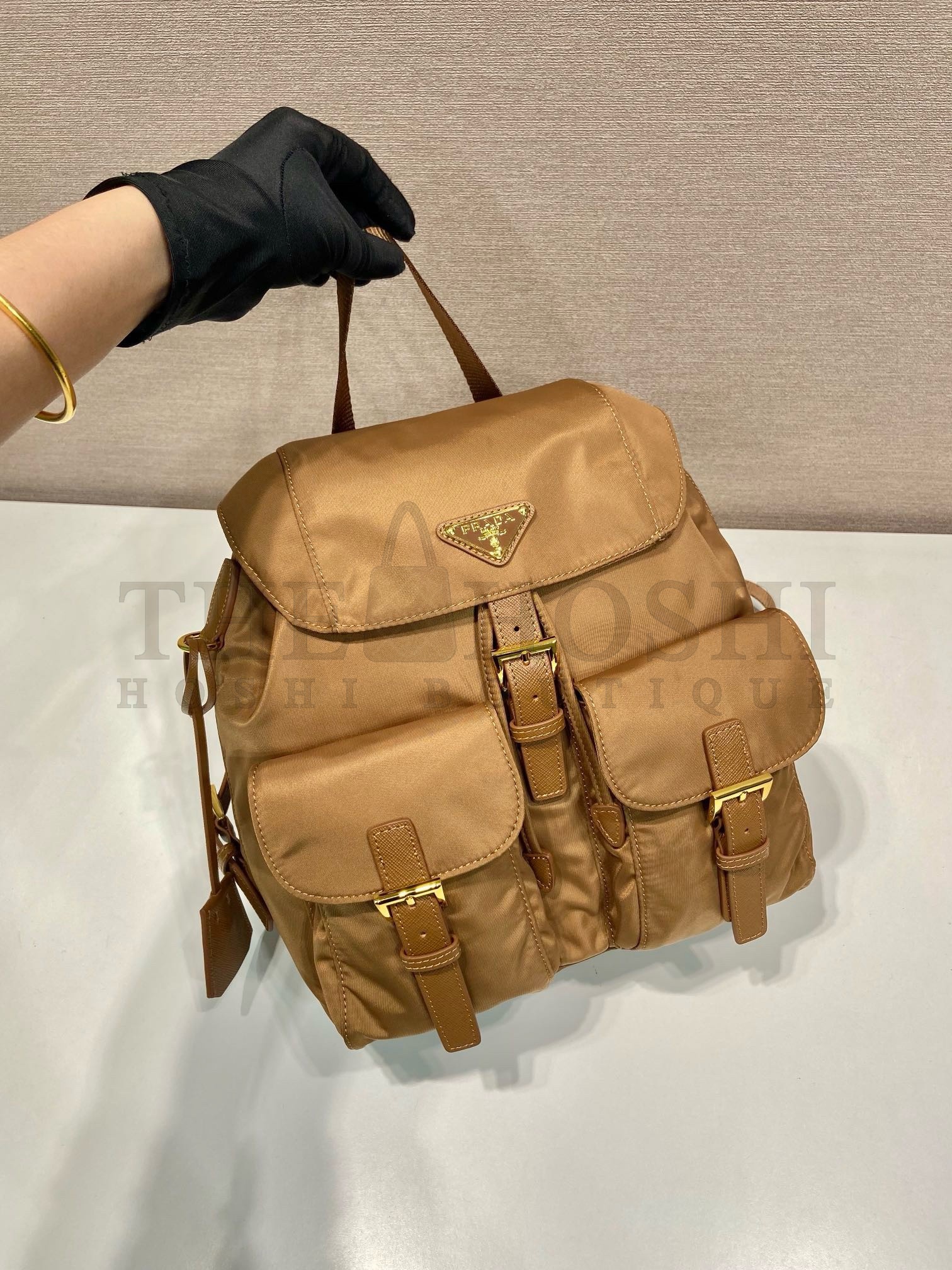 Pra*a Re-Edition 1978 Small Backpack in Brown Re-Nylon Master Quality