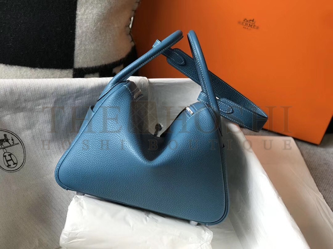 H**me5 Lindy 26cm Bag In Blue Jean Clemence With PHW Master Quality
