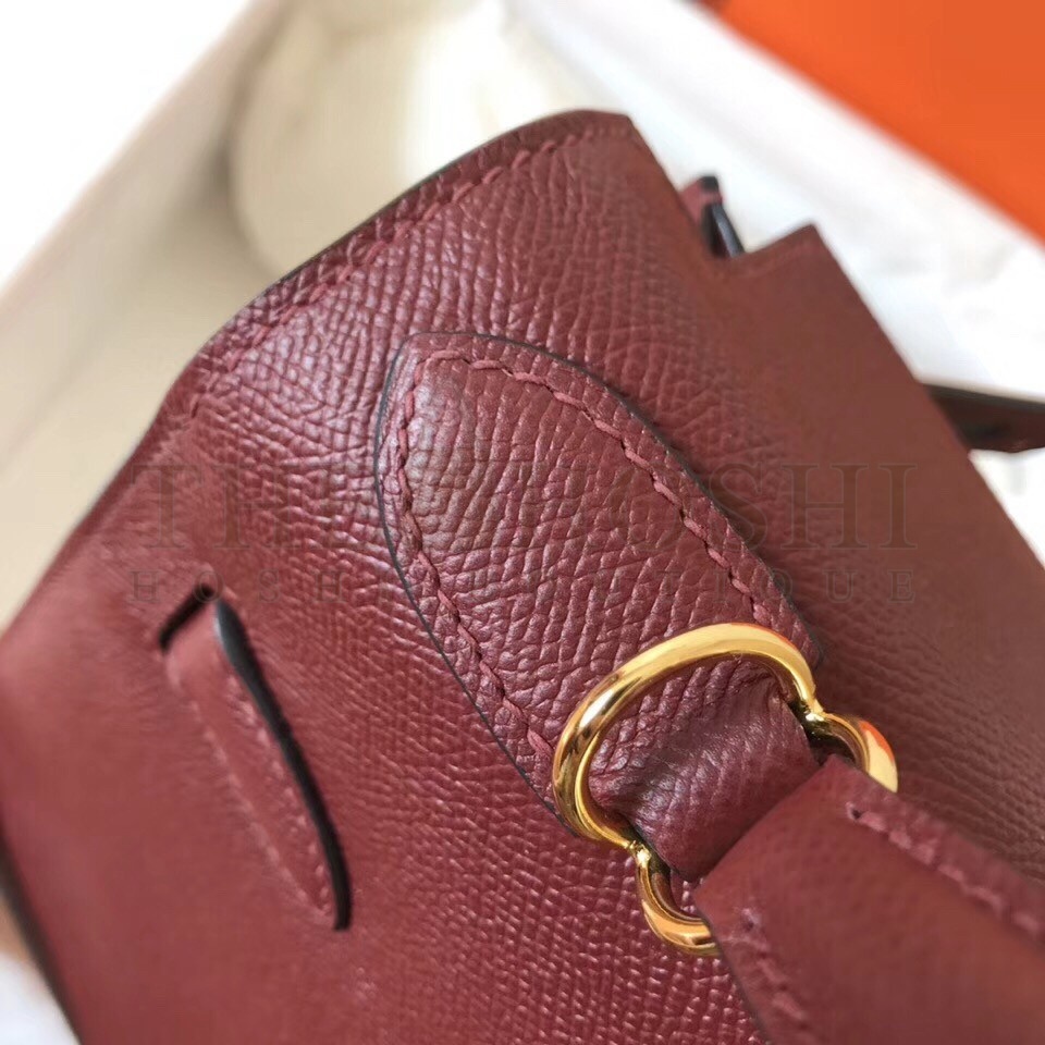 H**me5 Bordeaux Epsom Kelly 28cm Handmade Bag Master Quality