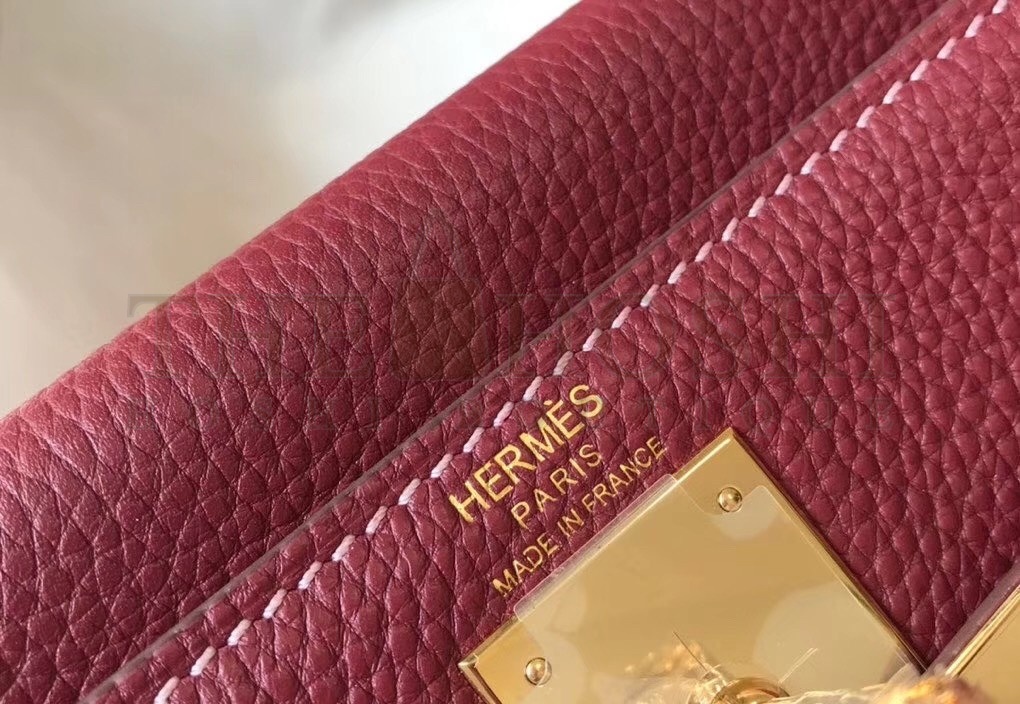 H**me5 Bordeaux Clemence Kelly 25cm GHW Bag Master Quality