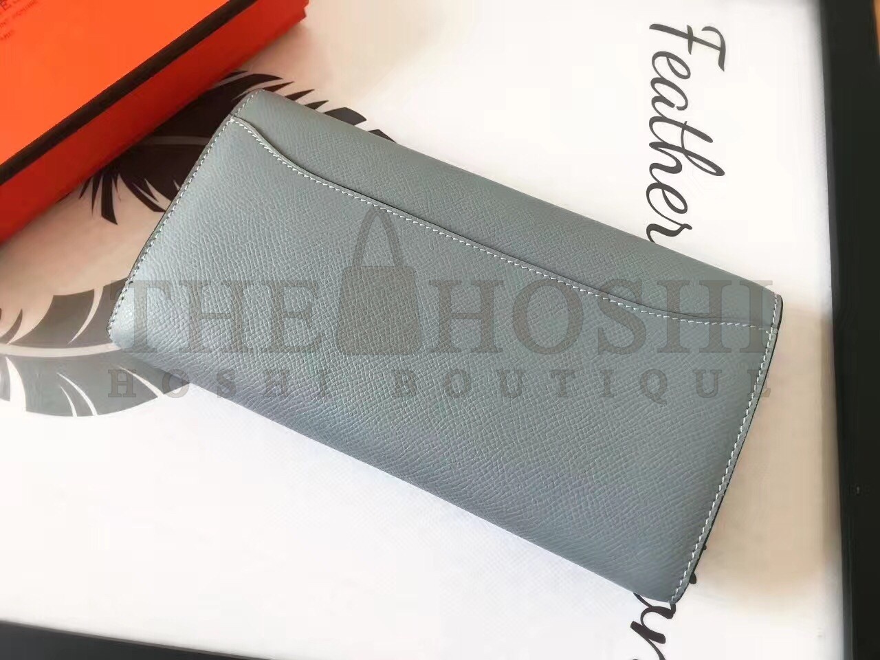 H**me5 Blue Lin Epsom Constance Long Wallet Master Quality