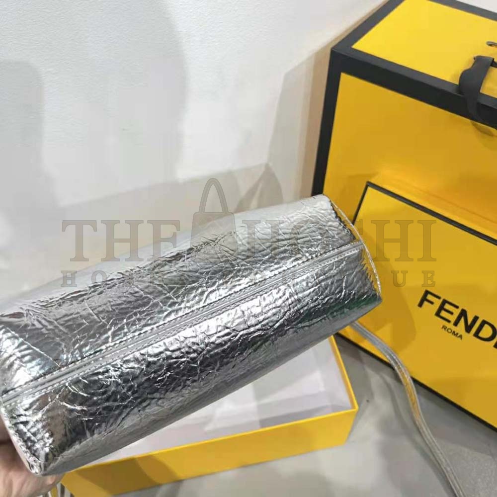 F**di Women First Small Silver Laminated Leather Bag Master Quality
