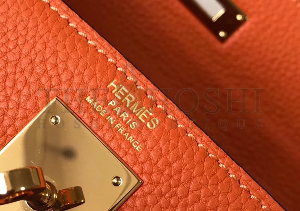 H**me5 Orange Clemence Kelly 25cm GHW Bag Master Quality