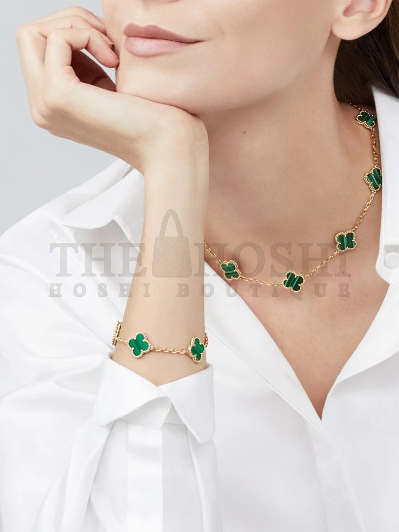 V*n Cl**f Bracelet Dupe, Peacock Green Clover Bracelet, Vintage Alhambra bracelet, 5 motifs Master Quality