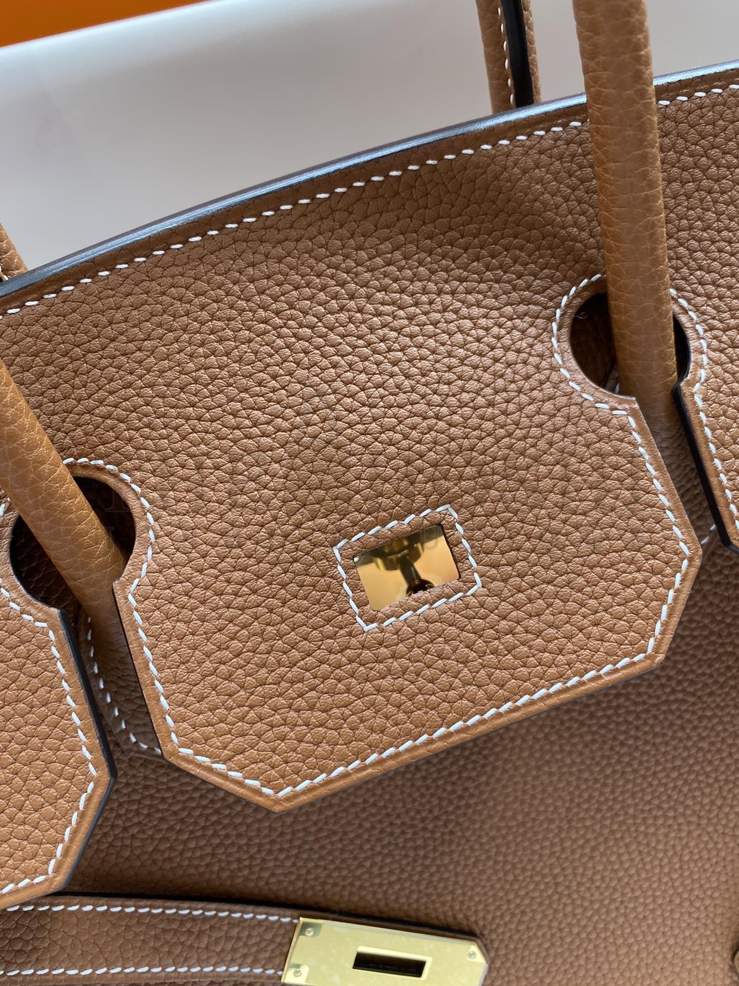 H**me5 Birkin 35 Retourne Handmade Bag In Gold Clemence Leather Master Quality