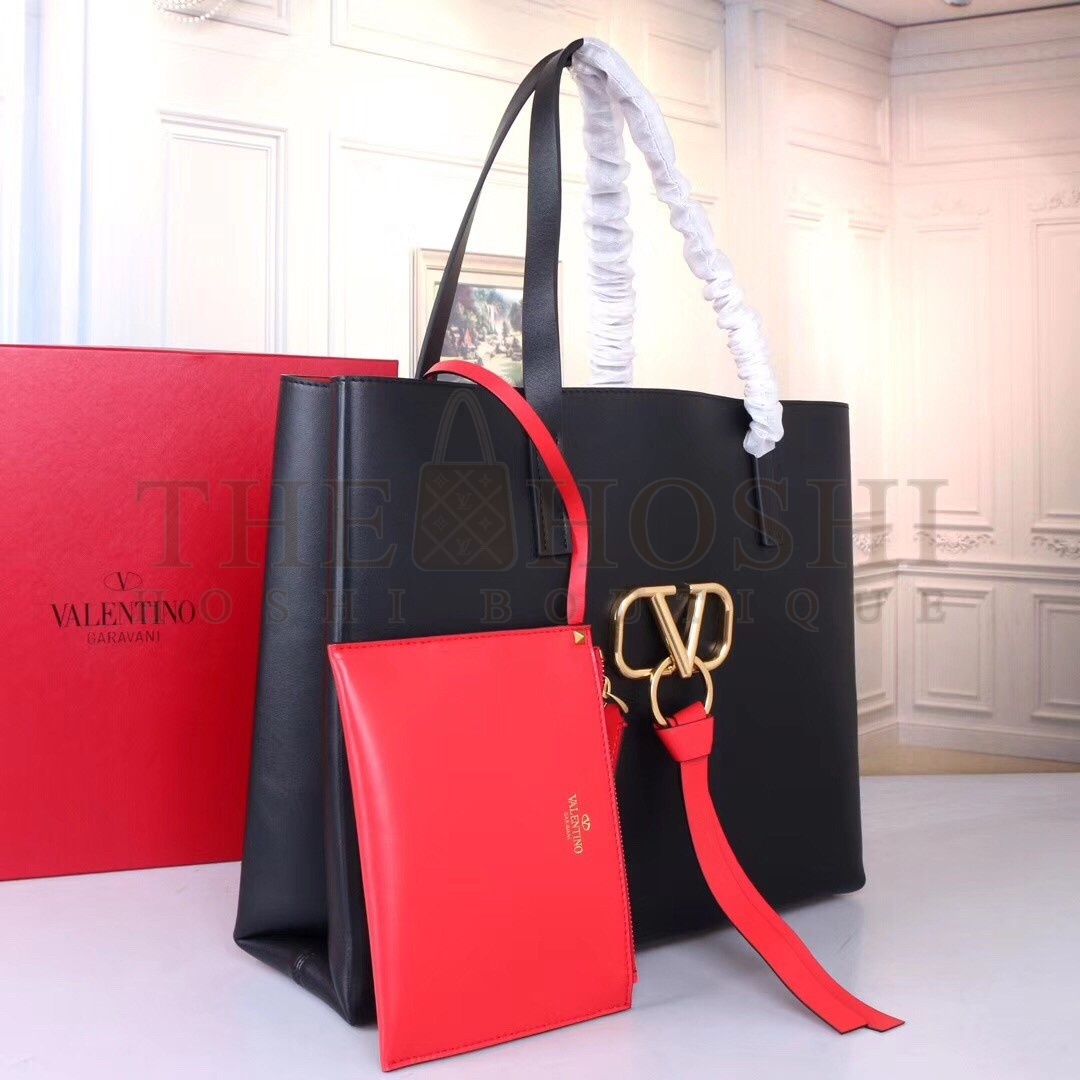Va1e*ntin0 Garavani Black Large Vring Shopping Tote Master Quality