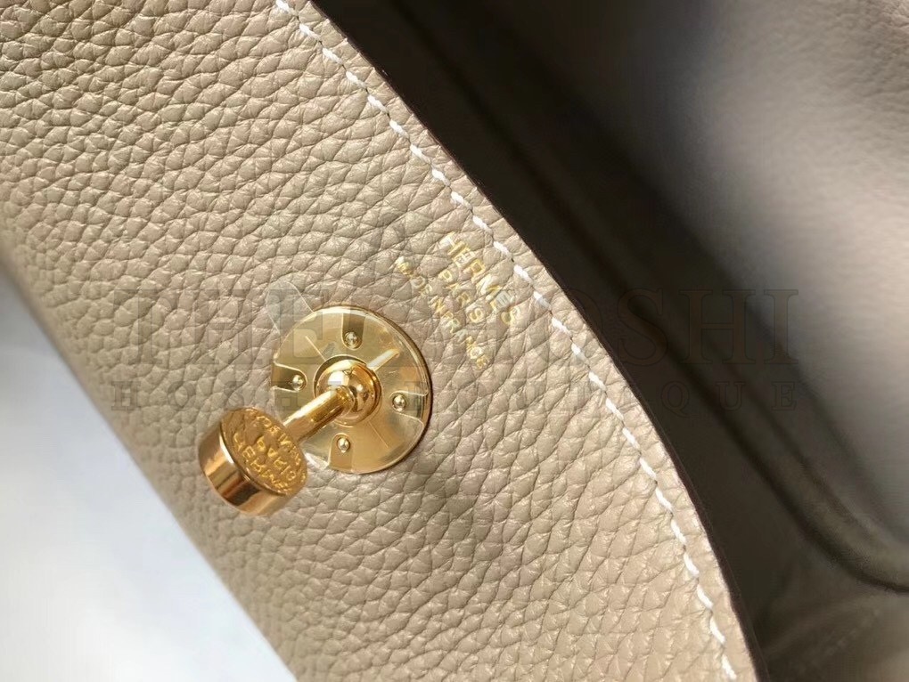 H**me5 Mini Lindy Bag In Gris Tourterelle Clemence Leather Master Quality