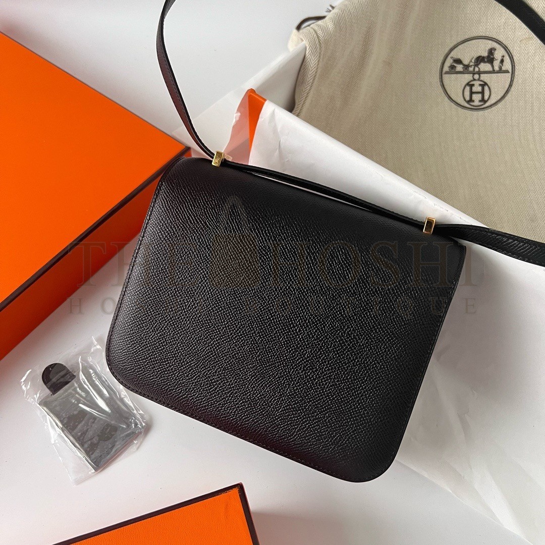 H**me5 Constance 1-18 Mirror Bag In Black Epsom Calfskin Master Quality