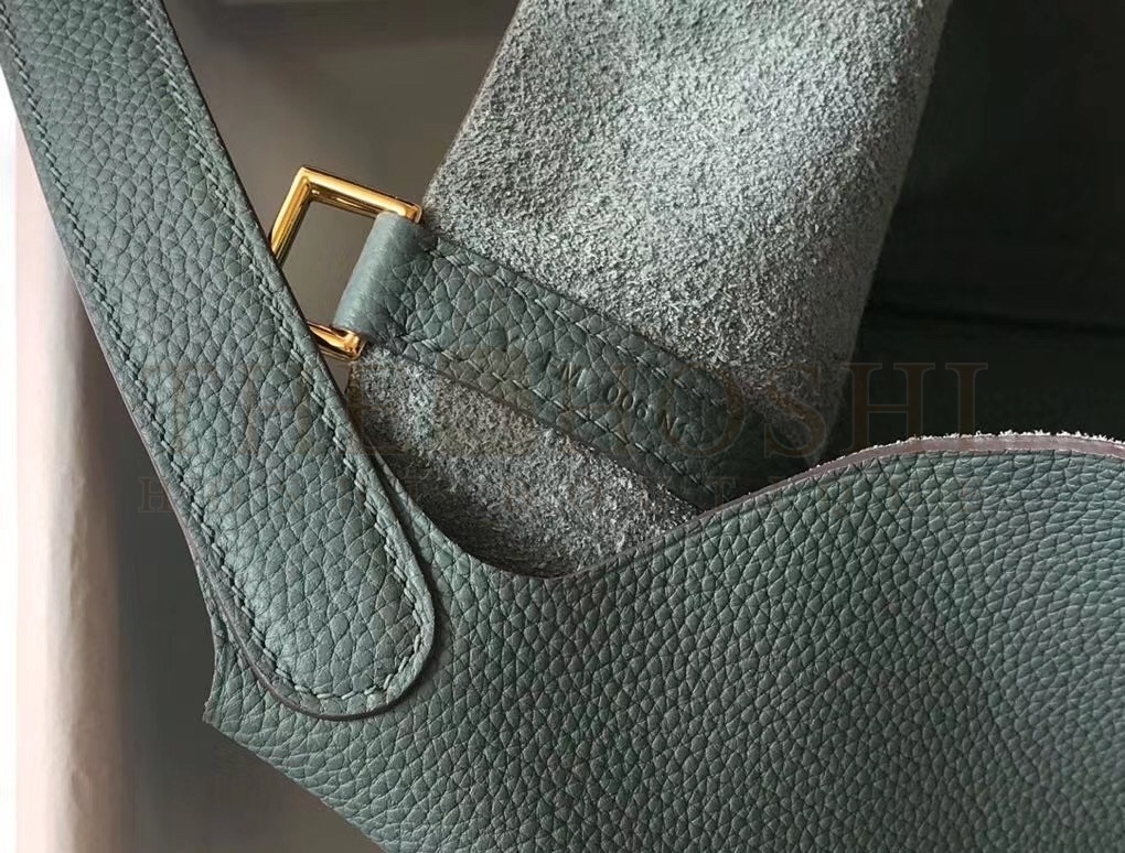 H**me5 Vert Amande Picotin Lock PM 18cm Handmade Bag Master Quality