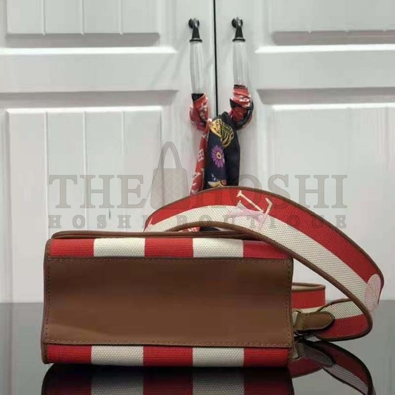 L0vis Vvtt0n LV Women Capucines BB Handbag Red Smooth Calfskin and Embroidered Canvas Master Quality