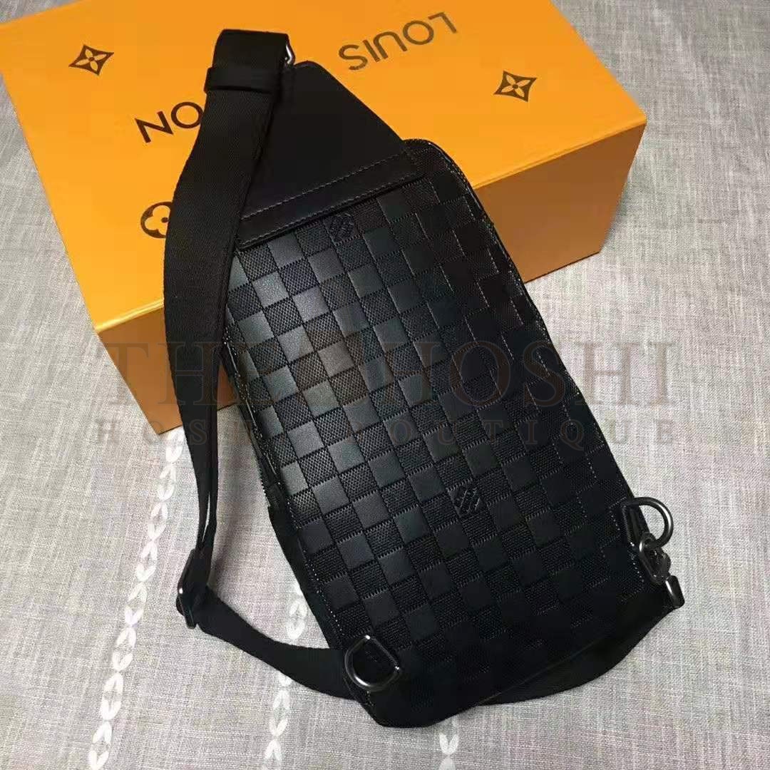L0vis Vvtt0n LV Men Avenue Sling Bag in Damier Infini Leather-Black Master Quality