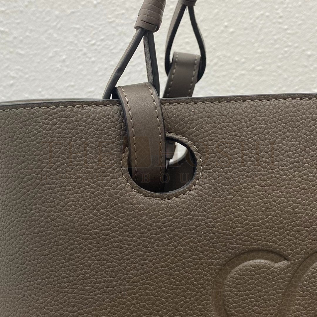 L0ew* Small Anagram Tote In Taupe Grained Calfskin Master Quality