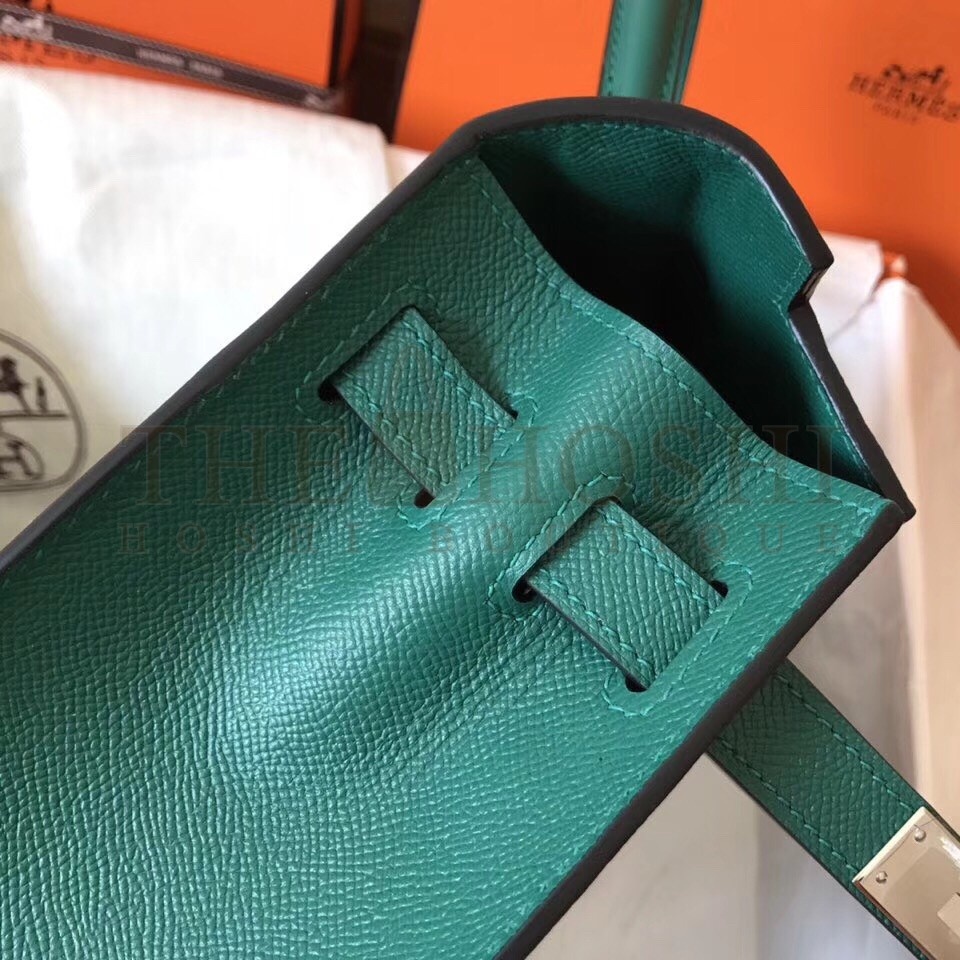 H**me5 Malachite Epsom Kelly 28cm Handmade Bag Master Quality