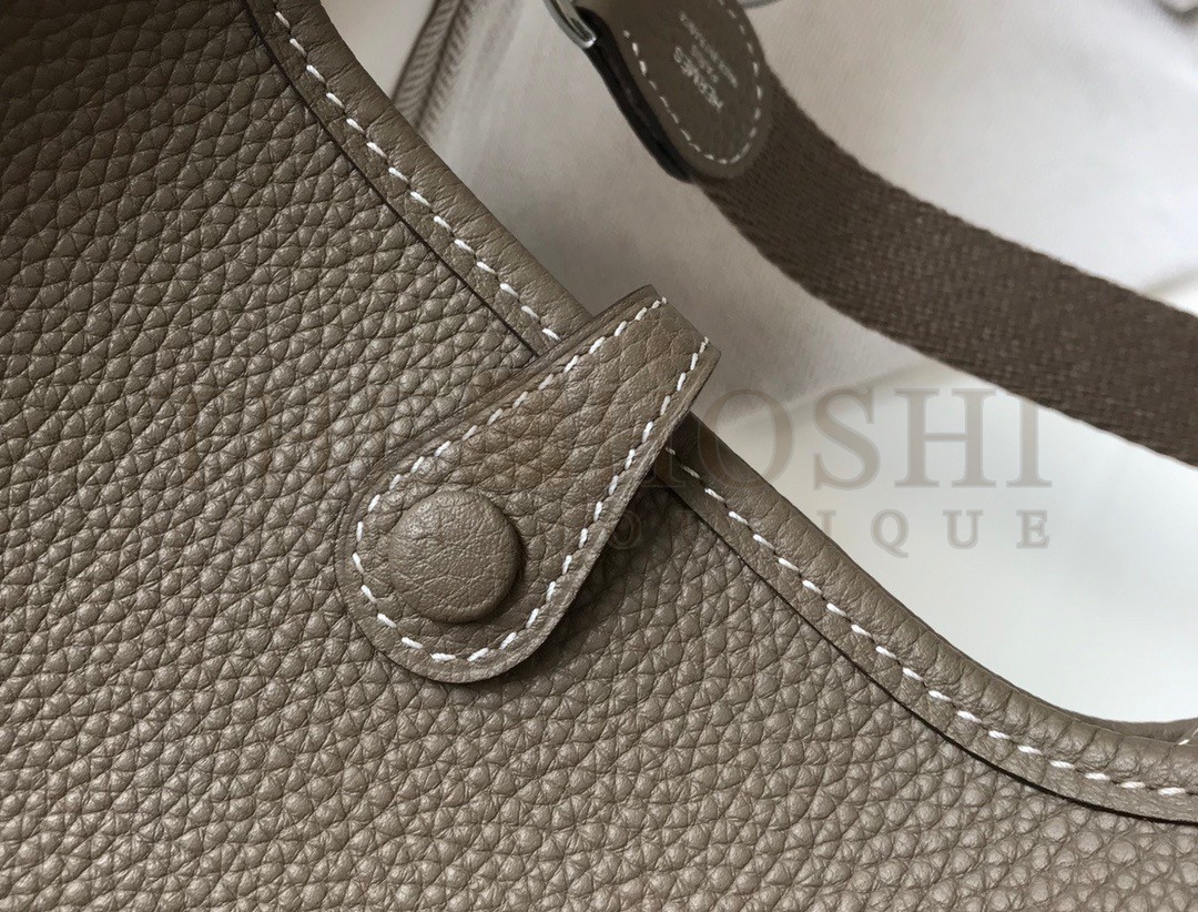 H**me5 Evelyne III Mini Bag In Taupe Clemence Leather Master Quality