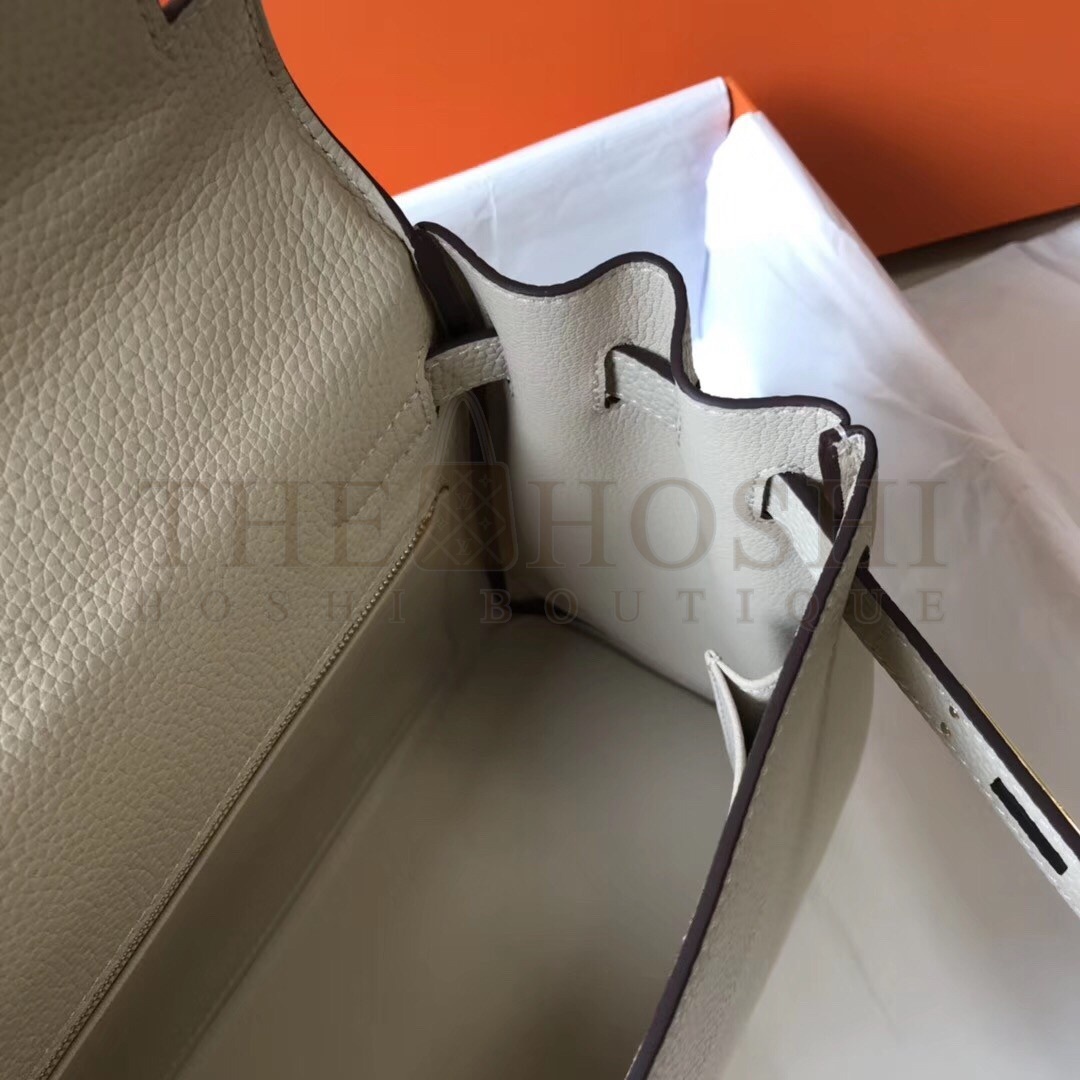 H**me5 Kelly 32cm Retourne Bag In Beton Clemence Leather Master Quality