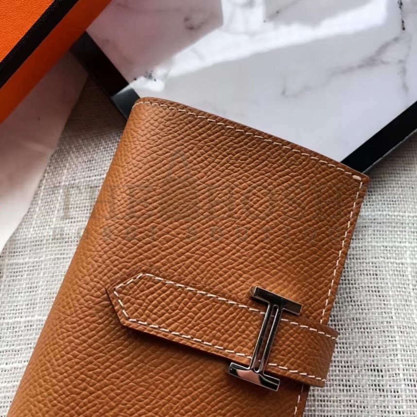 H**me5 Bearn Mini Wallet In Gold Epsom Leather Master Quality