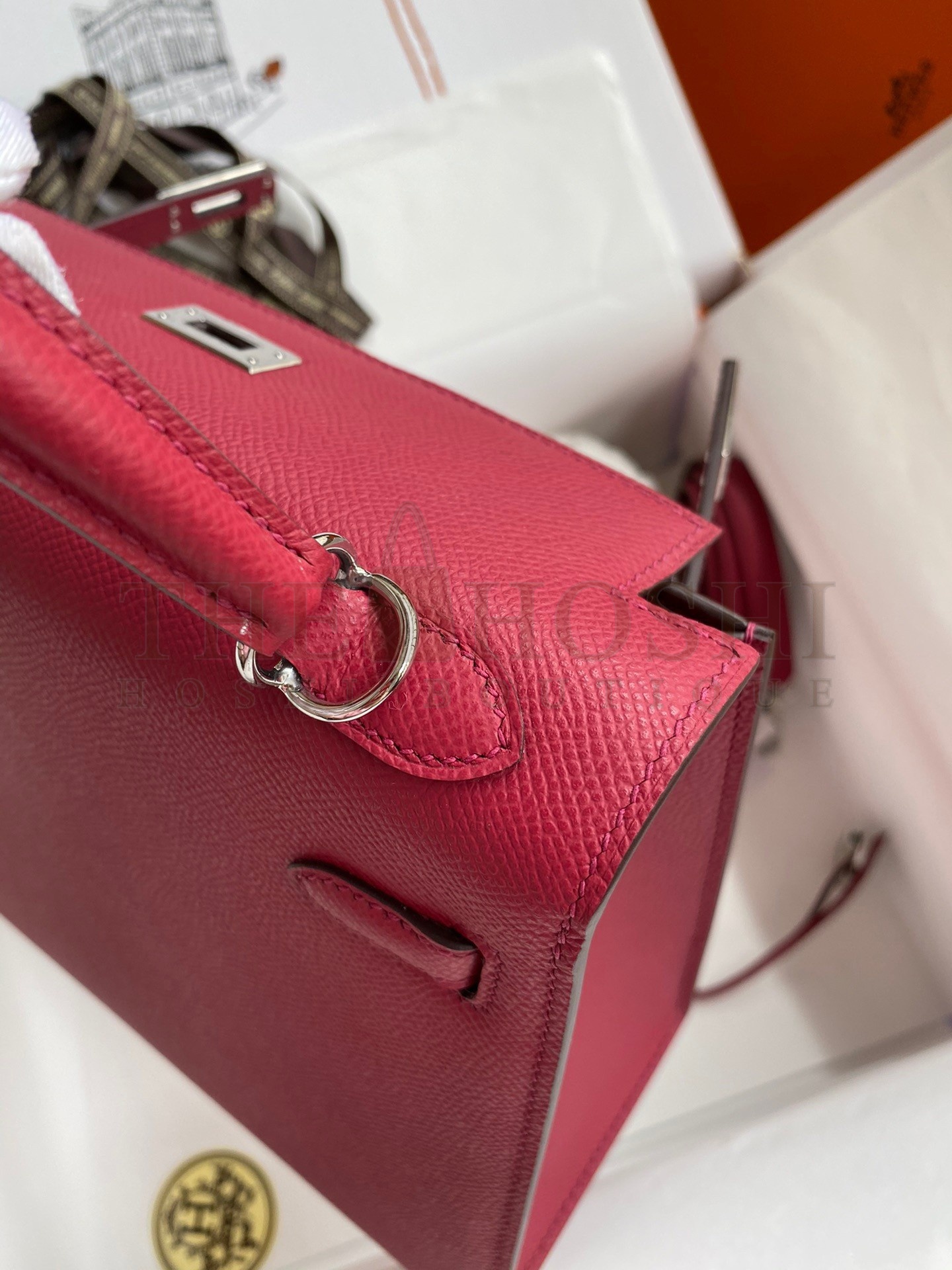 H**me5 Kelly Sellier 28 Handmade Bag In Ruby Epsom Calfskin Master Quality