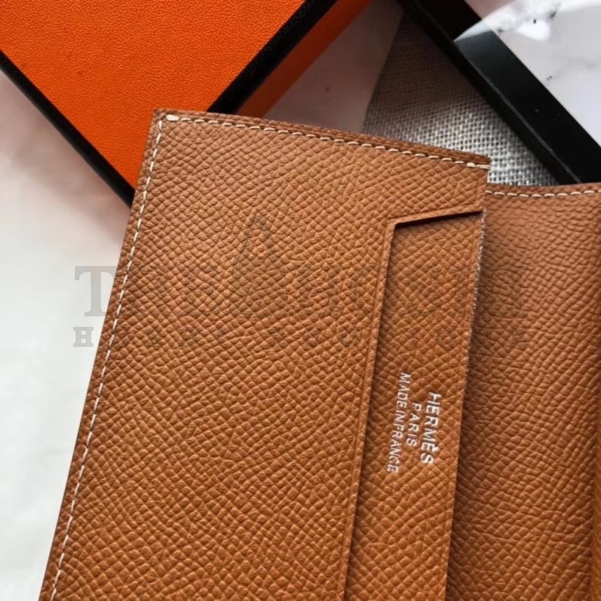 H**me5 Bearn Mini Wallet In Gold Epsom Leather Master Quality