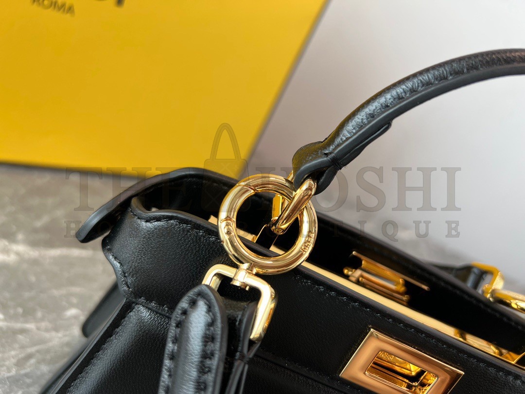 F**di Peekaboo ISeeU Petite Bag In Black Nappa Leather Master Quality