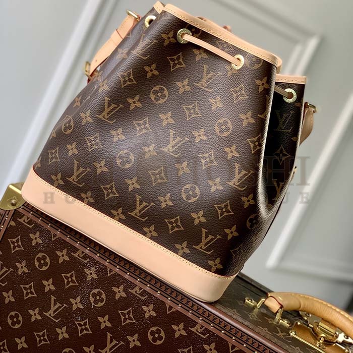 L0vis Vvtt0n LV Women Petit Noé Bucket Bag Monogram Coated Canvas Cowhide Leather Master Quality
