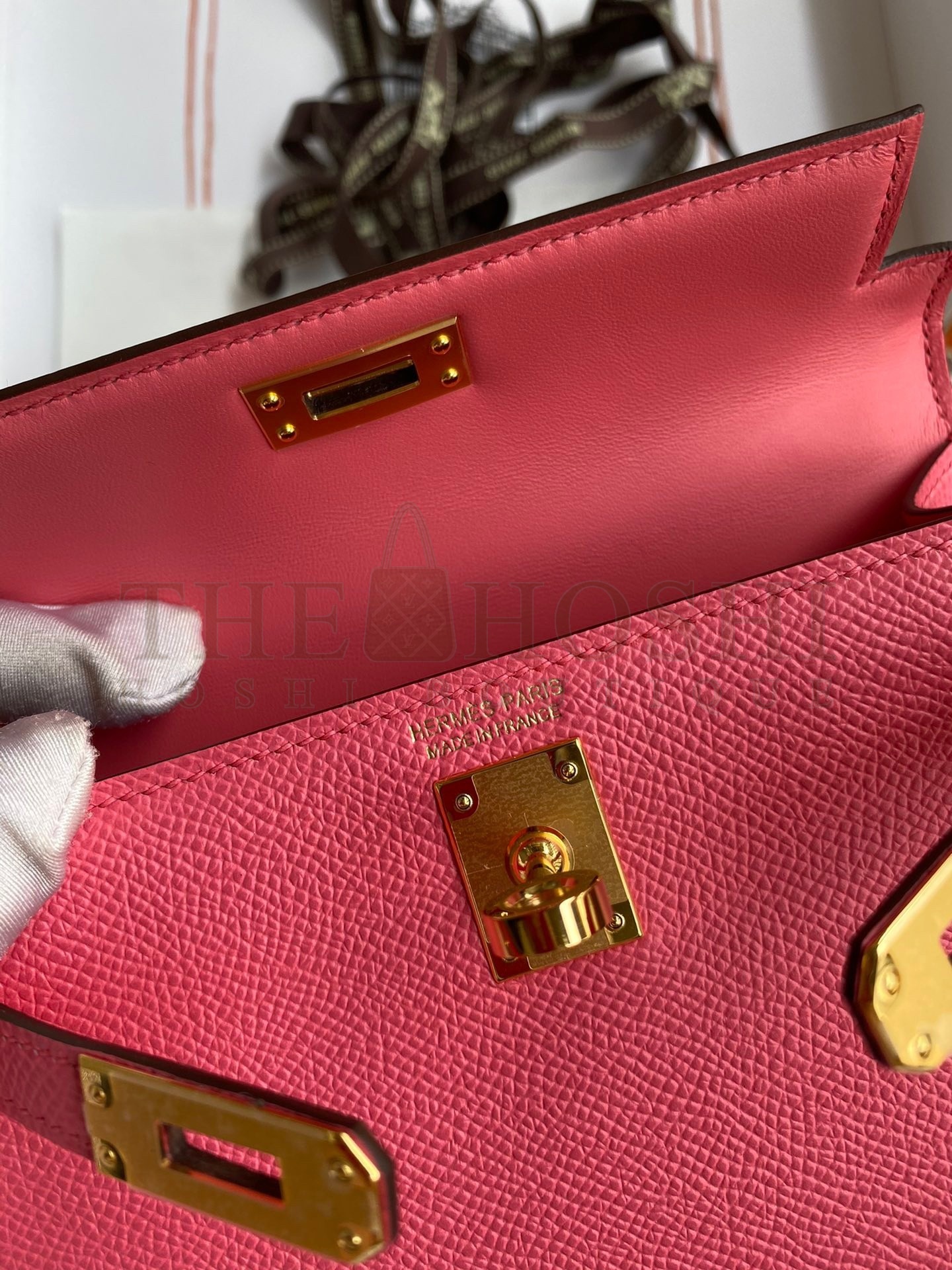 H**me5 Kelly Mini II Sellier Handmade Bag In Rose Azalee Epsom Calfskin Master Quality