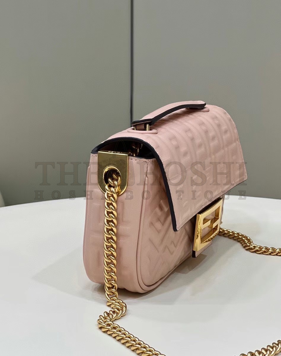 F**di Baguette Chain Midi Bag In Powder Nappa Leather Master Quality
