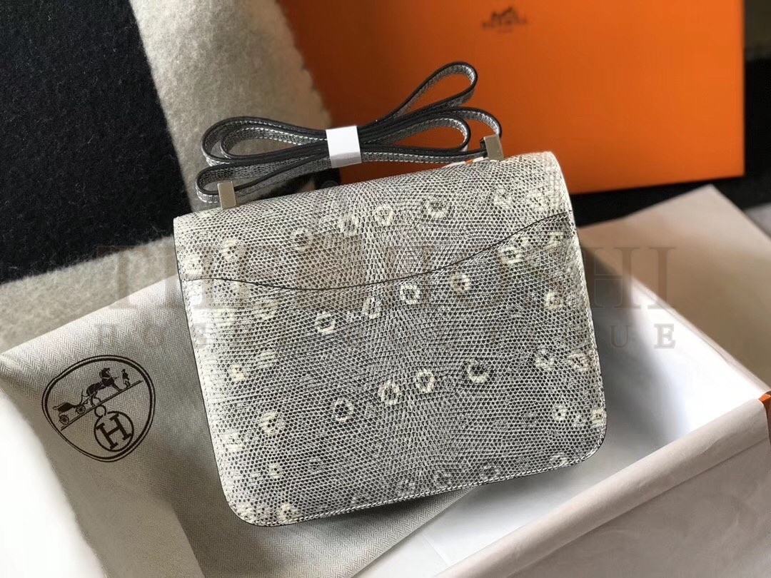 H**me5 Constance 24cm Bag In Ombre Embossed Natural Lizard Master Quality