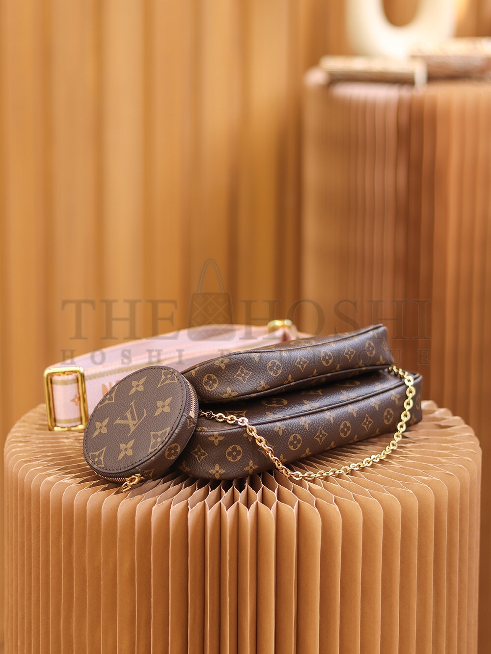 L0vis Vvtt0n LV Women Multi-Pochette Accessoires Bag Monogram Canvas-Pink M44840 Master Quality