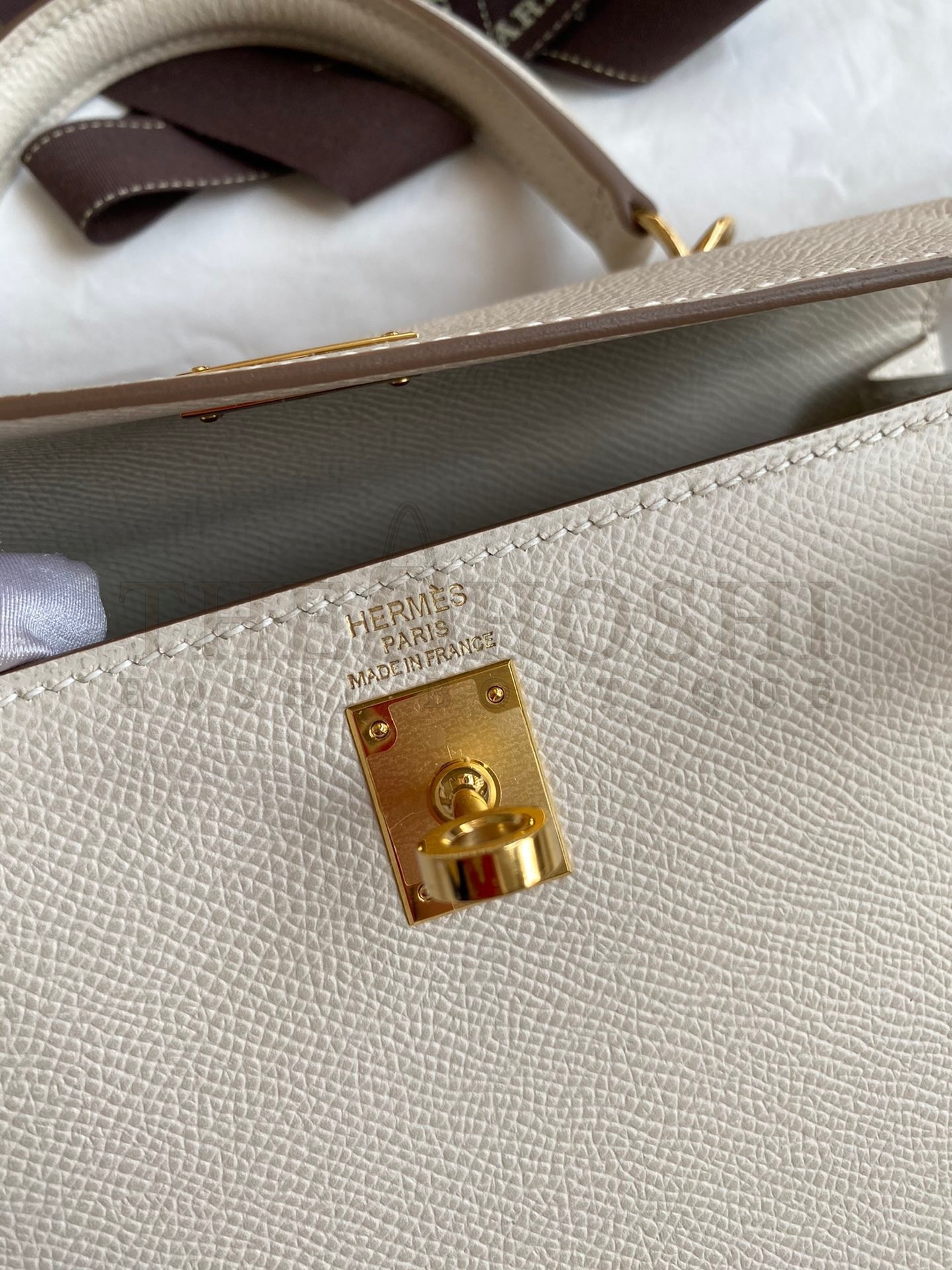 H**me5 Epsom Kelly 25cm Sellier Handmade White Bag Master Quality