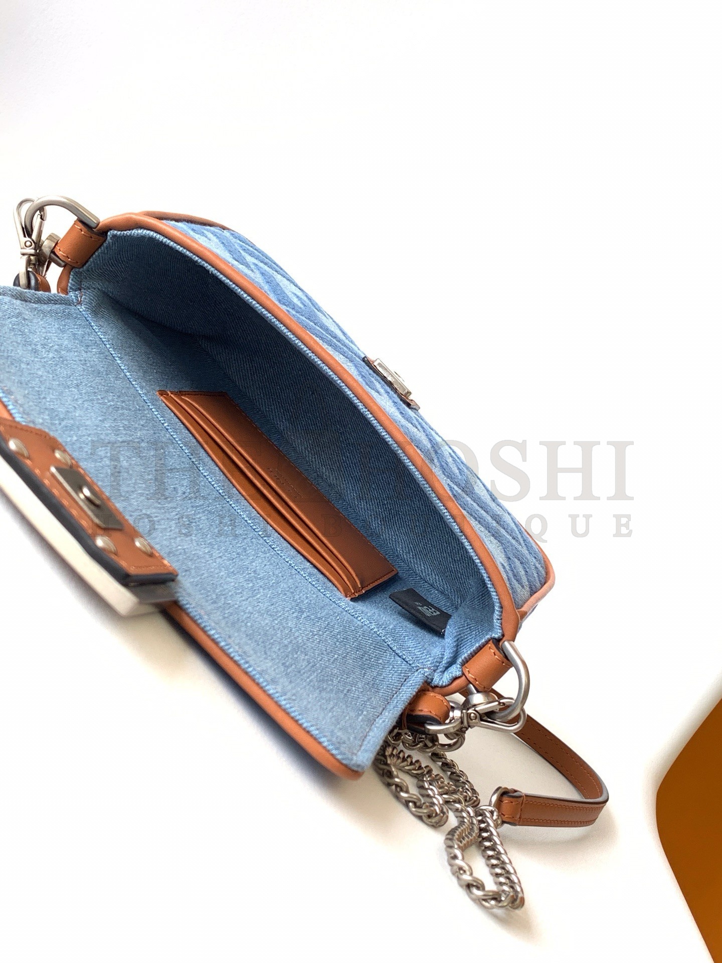 F**di Baguette Mini Bag in Denim with FF Embroidery Master Quality