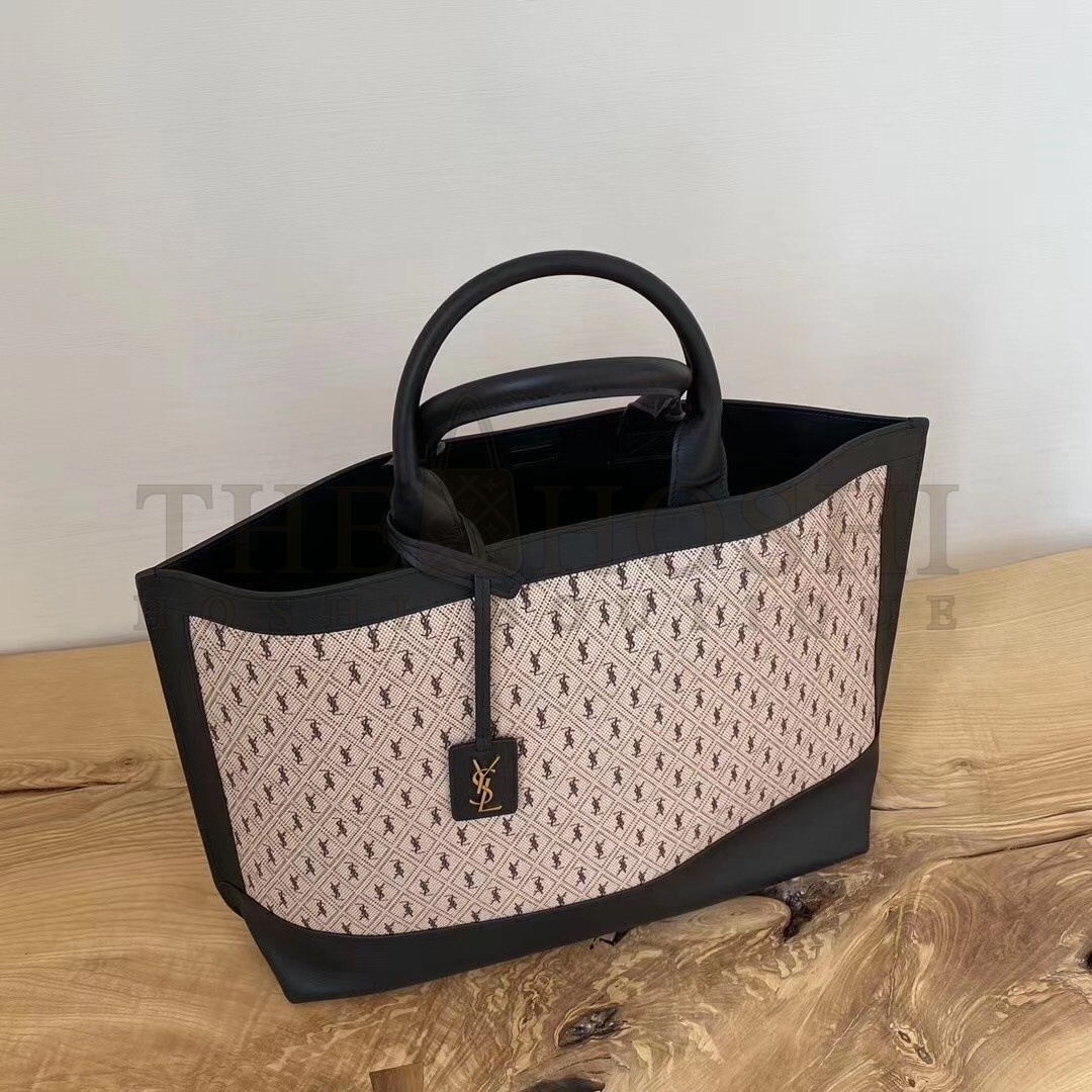 Sa1nt Lau*nt Monogram All Over Cabas Tote In Canvas Master Quality
