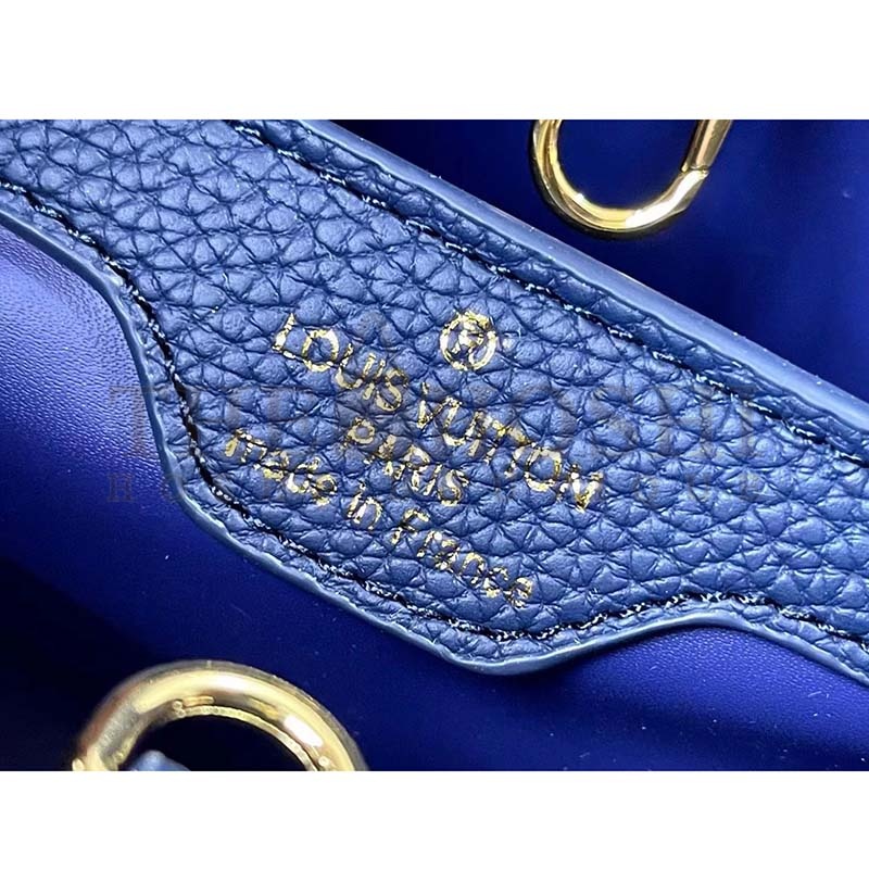 L0vis Vvtt0n LV Women Capucines MM Handbag Navy Blue Taurillon Leather Master Quality