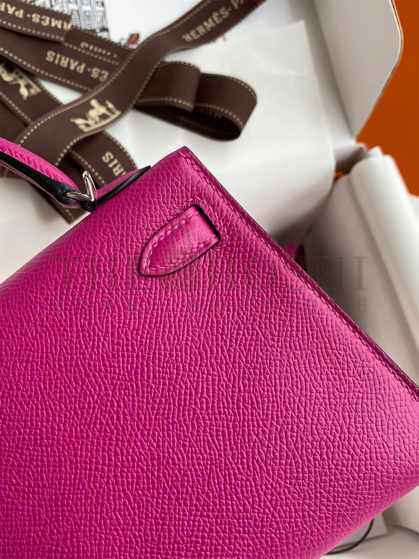 H**me5 Kelly Mini II Sellier Handmade Bag In Rose Purple Epsom Calfskin Master Quality