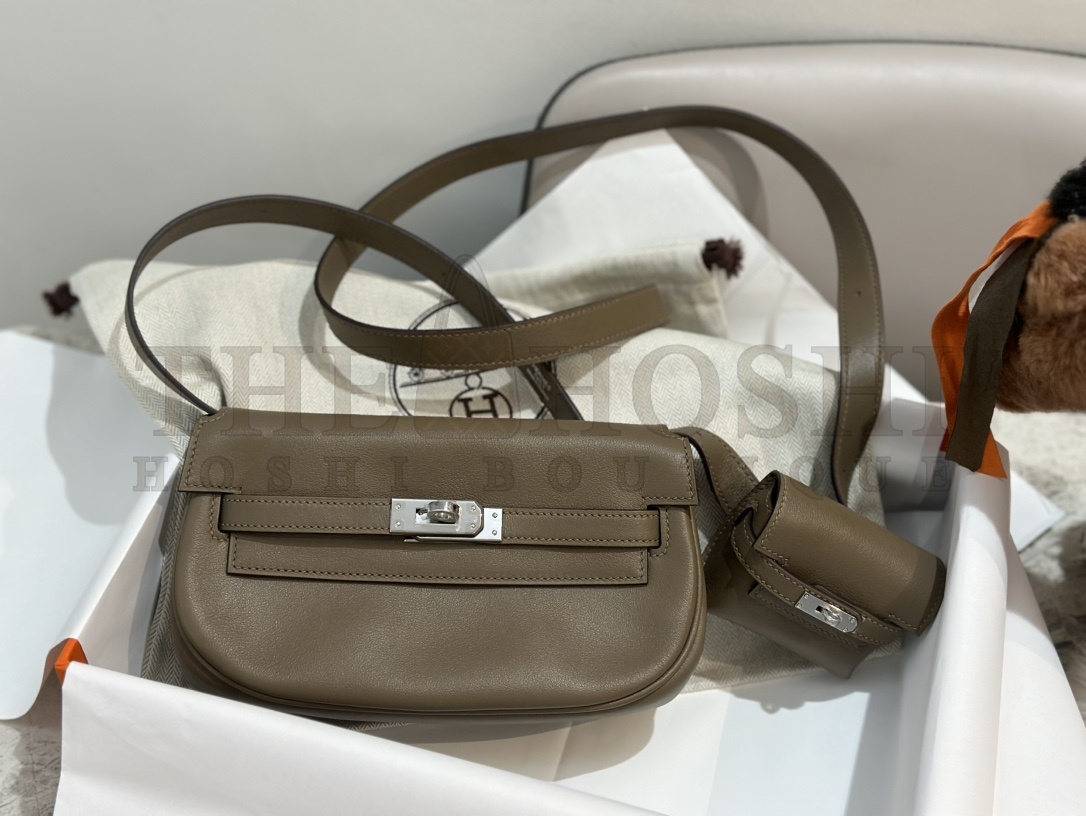 H**me5 Kelly Moove Bag Taupe Leather Detachable Strap 17 cm Master Quality