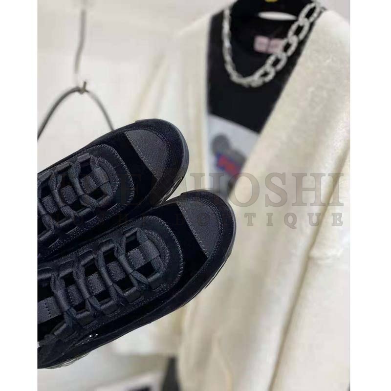 Ch**el Women Sneakers Suede Calfskin Velvet & Grosgrain Black Master Quality