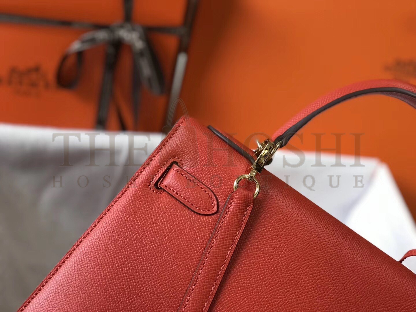 H**me5 Red Epsom Kelly 32cm Sellier Bag Master Quality
