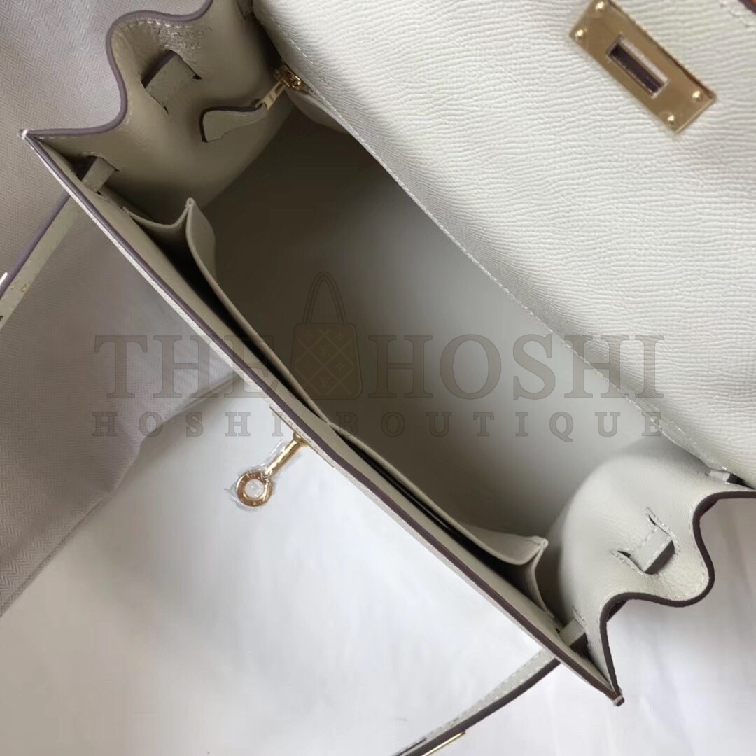 H**me5 White Epsom Kelly 32cm Sellier Bag Master Quality