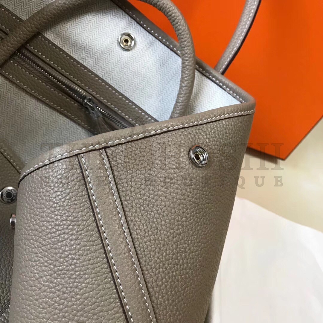 H**me5 Garden Party 36 Bag In Grey Clemence Leather Master Quality