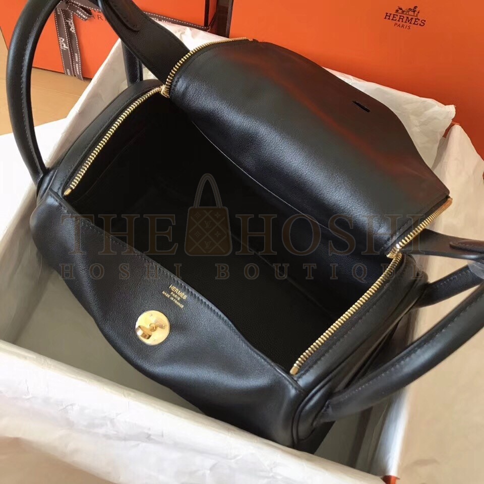 H**me5 Black Lindy 26cm Swift Handmade Bag Master Quality