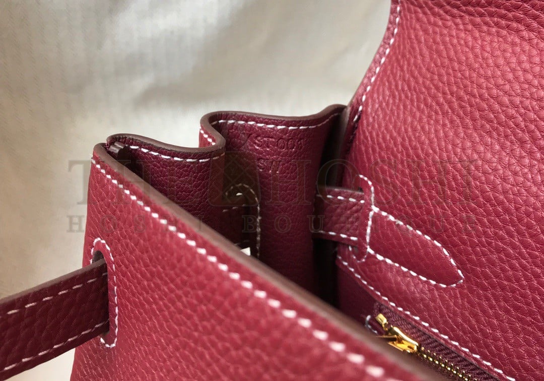 H**me5 Kelly 25cm Retourne Bag in Bordeaux Clemence Leather GHW Master Quality