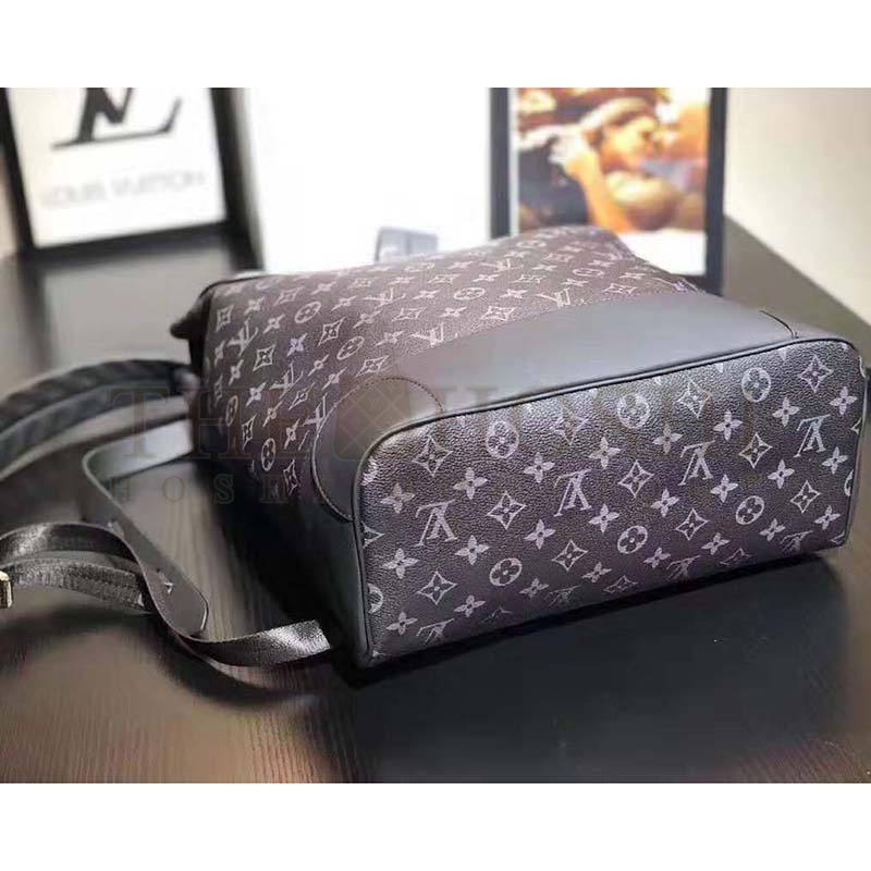 L0vis Vvtt0n LV Men Steamer Backpack in Monogram Eclipse Canvas-Grey Master Quality