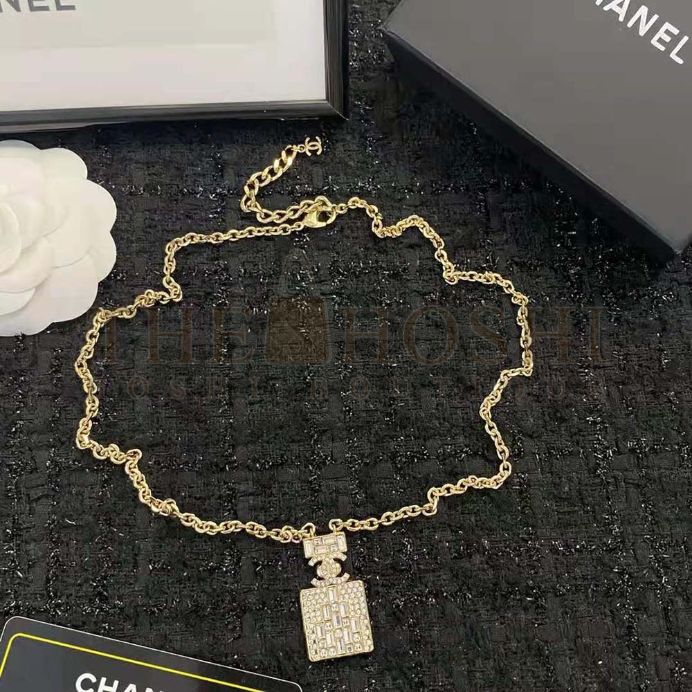 Ch**el Women Long Pendant Necklace in Metal and Strass Master Quality