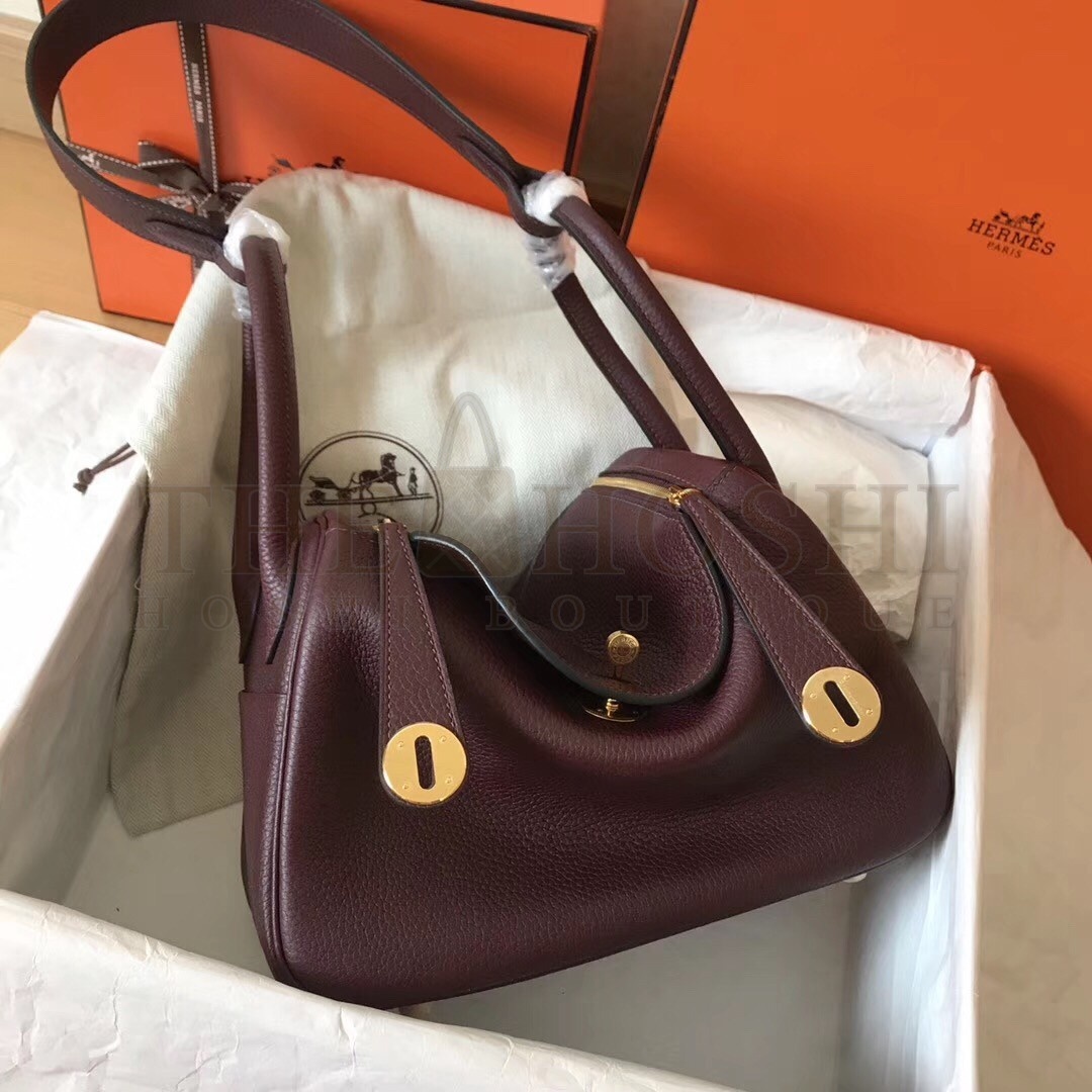 H**me5 Bordeaux Lindy 30cm Clemence Handmade Bag Master Quality