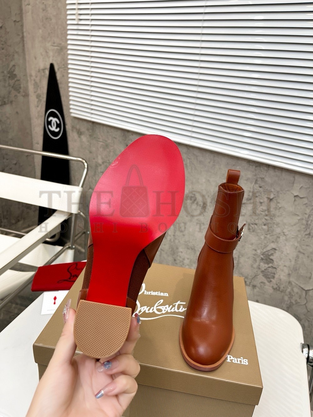 Chr1st1an Louboutin CL Chelsea Ankle Boots 70MM in Brown Leather Master Quality