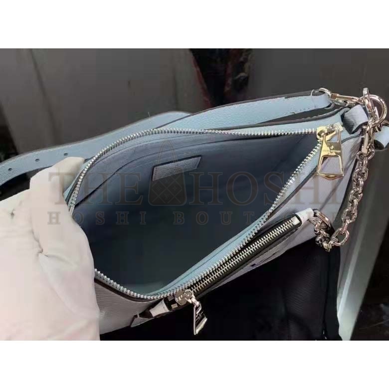 L0vis Vvtt0n LV Women Marelle Handbag Blue Epi Grained Cowhide Leather Canvas Master Quality