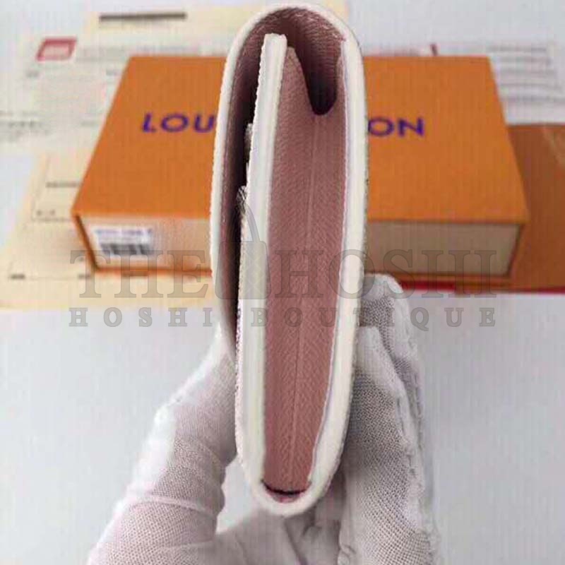 L0vis Vvtt0n LV Women Emilie Wallet Damier Azur Canvas-Pink Master Quality