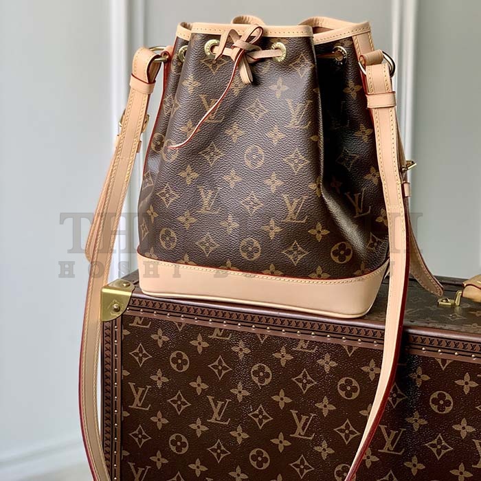 L0vis Vvtt0n LV Women Noé BB Bucket Bag Monogram Coated Canvas Cowhide Leather Master Quality